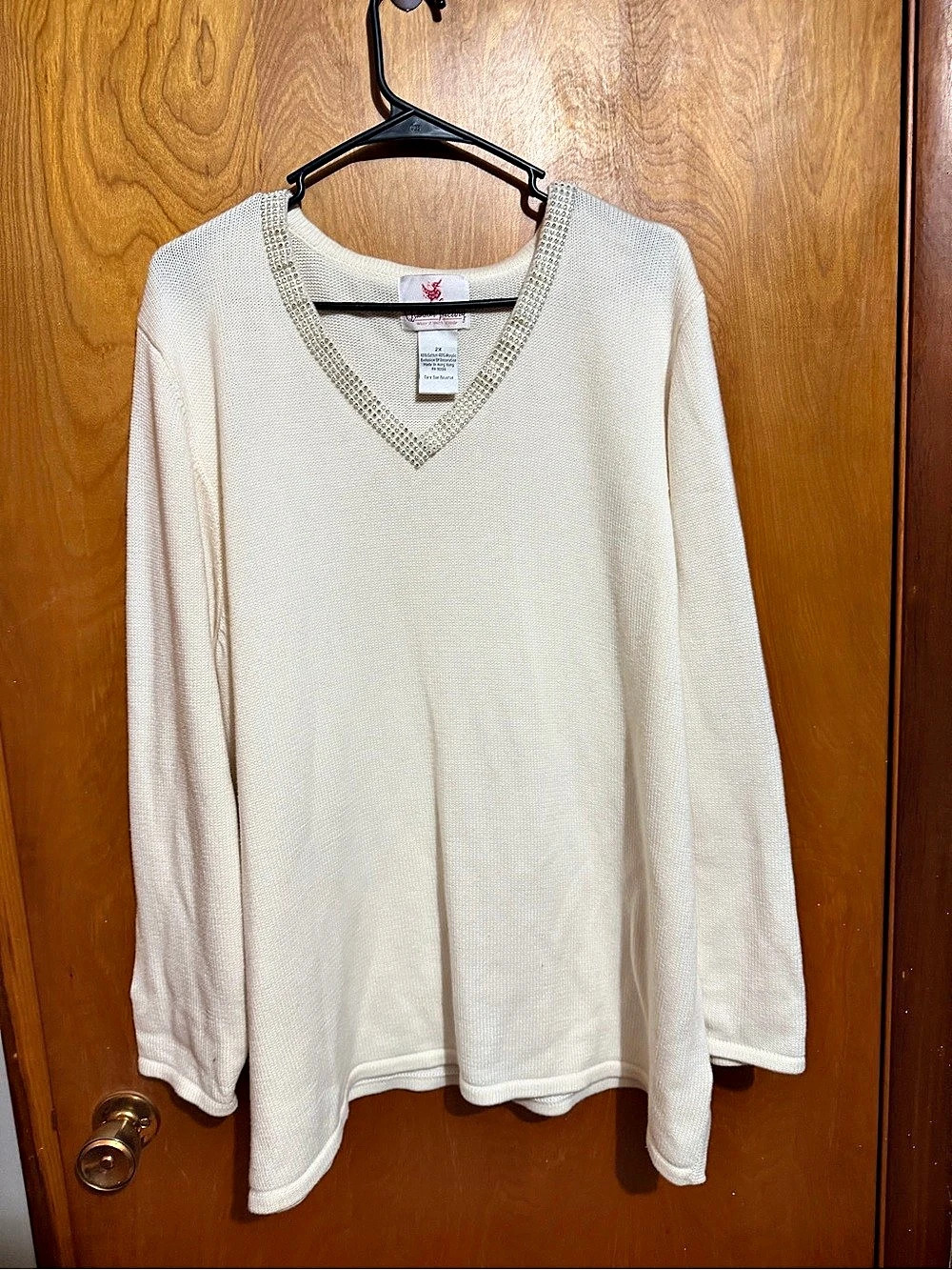 Chico's Cream V-Neck Tunic Size 3X